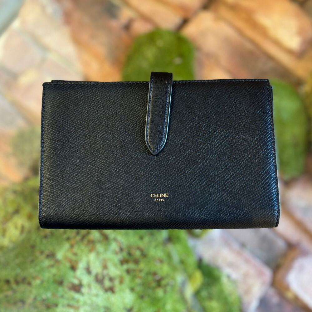 CELINE Large Strap Wallet French Purse